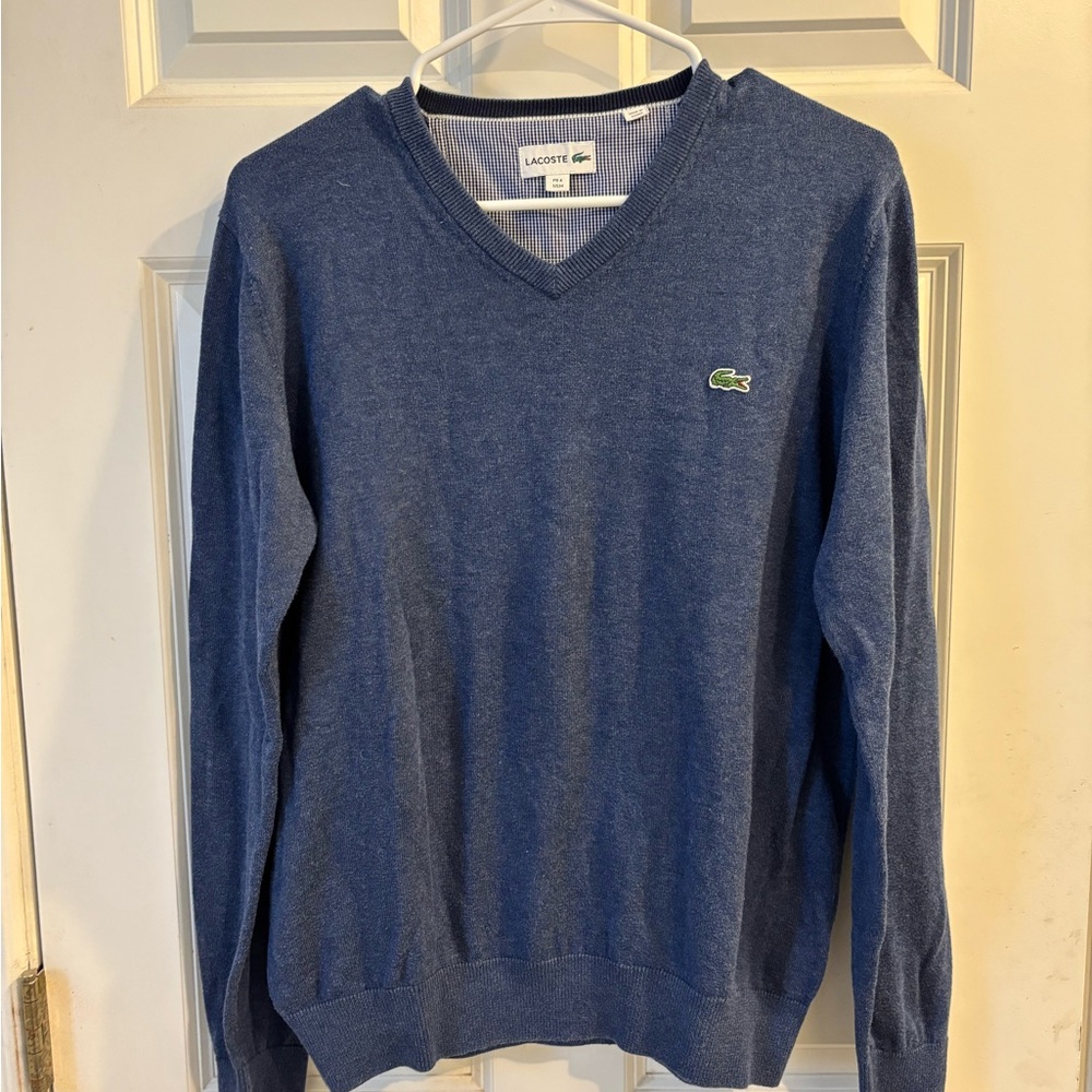 Lacoste Men's Deep Blue V-Neck Sweater